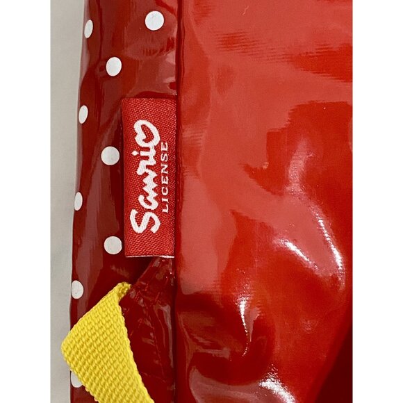 Sanrio Hello Kitty Red Polka Dot Backpack Bag Yellow Straps Flower NWT New - Picture 6 of 12